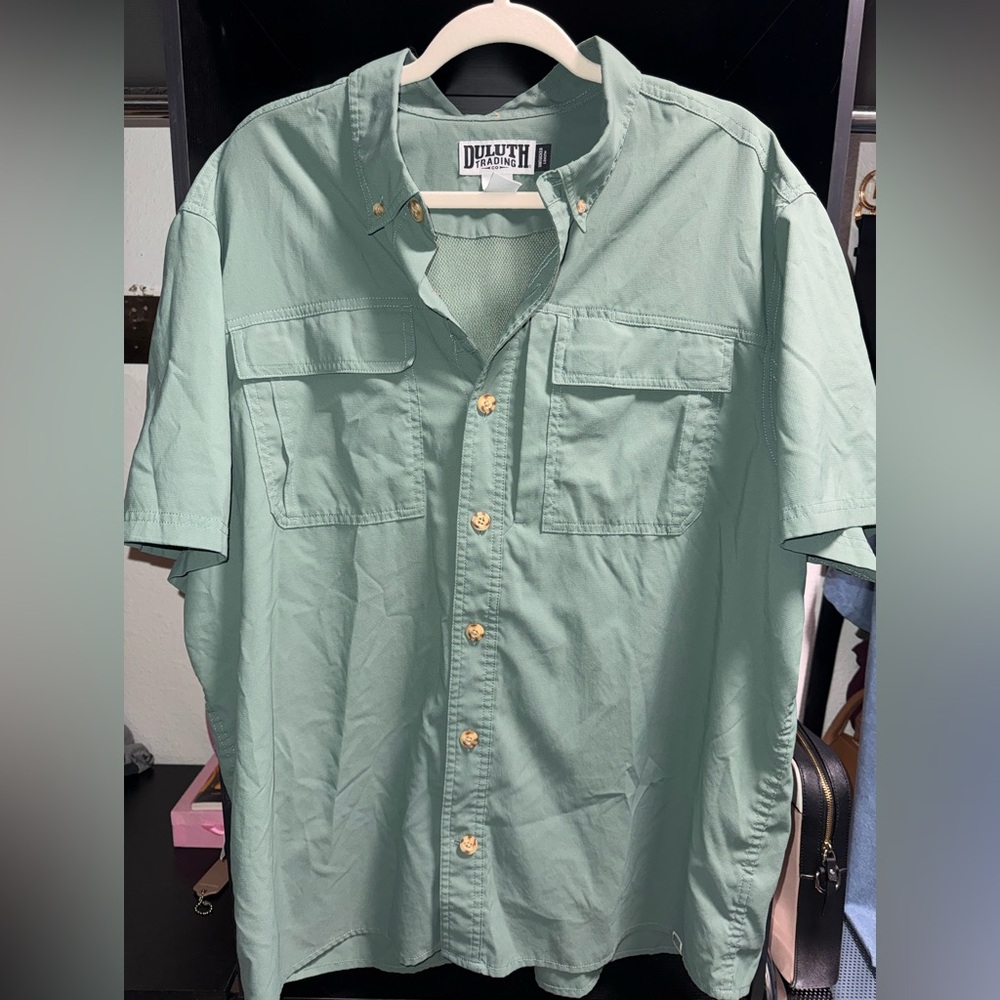 Duluth Trading Co Men's Sage Button Down Shirt